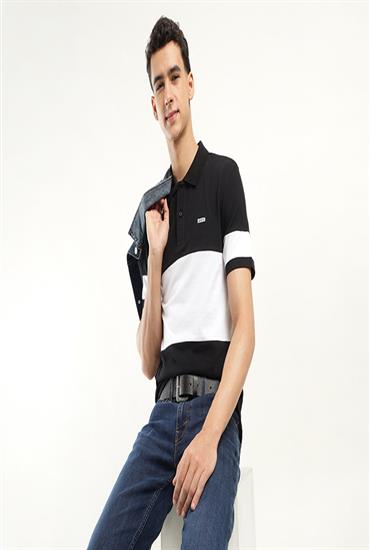 COLOR BLOCK POLO 01-STANDARD BLACK